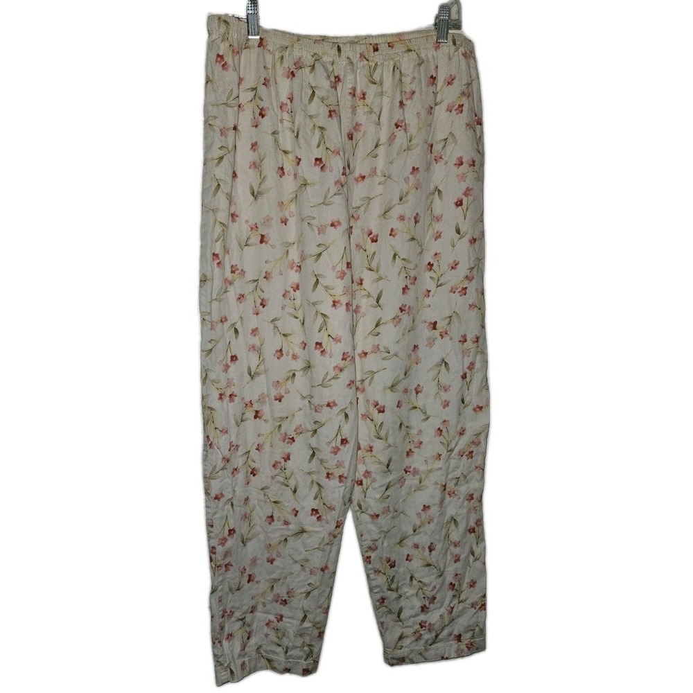 Garnet Hill Cotton 2-piece Cherry Blossom Pajama Set Long Sleeve Womens XL USA - Picture 3 of 6